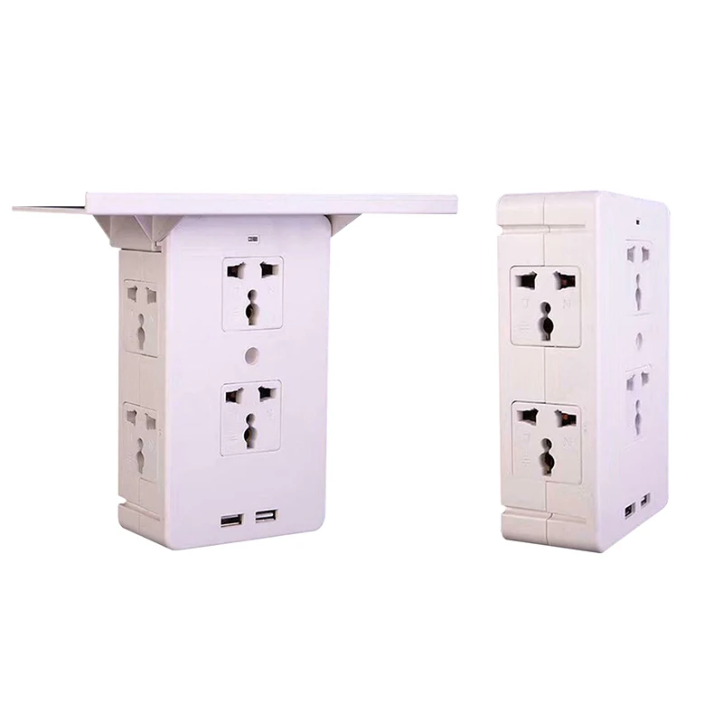 New Phone Honlder Switch Socket Rack Socket Shelf 6 Electrical Outlet Extenders Surge Protector Wall Outlet 2 USB Charging Ports