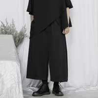 mens wide leg pants spring and autumn new japanese yamamoto style dark sag trend casual loose large size pants