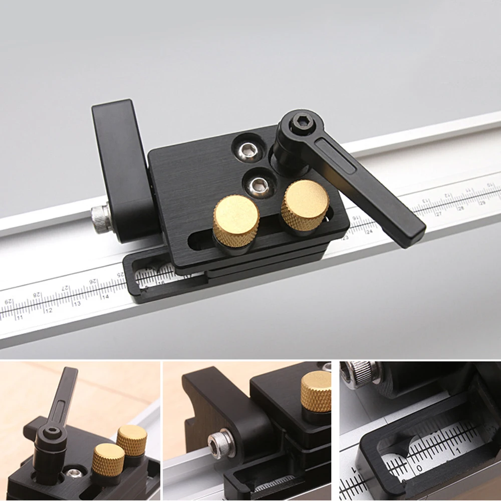 

Aluminum T-Tracks Manual Woodworking Chute T-Slot Track Limiter Miter Track Stop