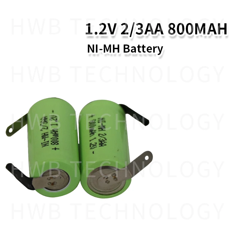 Новые оригинальные перезаряжаемые батарейки 2 шт./лот 1 в 2/3AA 800 мАч Ni MH 2/3 AA с