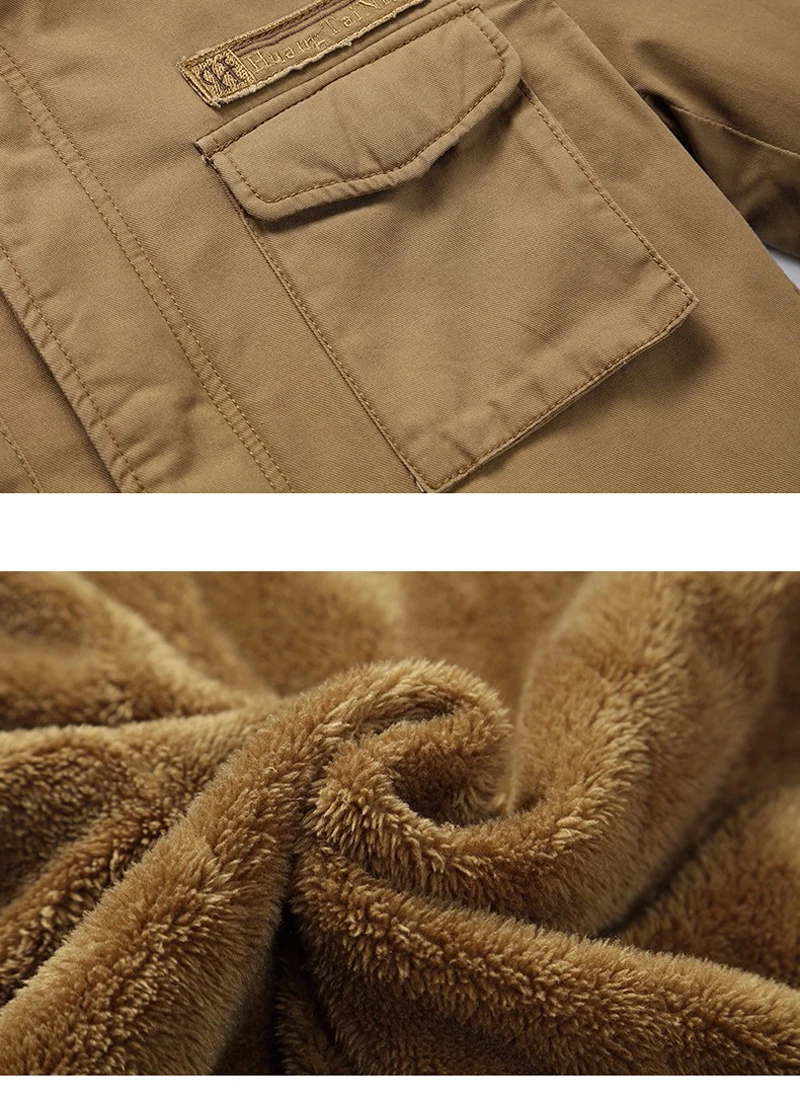 Winter Parkas Mens Warm Fleece Liner Jacker Coats Man Thick Cotton Military Parkas Jackets Men Jaquetas Masculina Hooded Coat