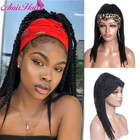 amir high puff african turban ponytail afro synthetic box braids headwrap drawstring wrap ponytail headband wigs for woman