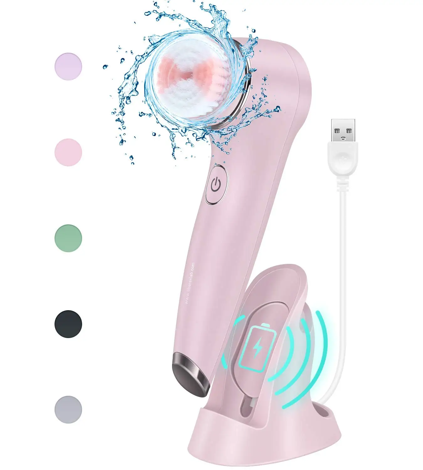 

Электрическая вращающаяся щетка для чистки лица Liberex IPX7, водонепроницаемая щетка для лица, глубокое удаление черных точек, акне, инструмент...