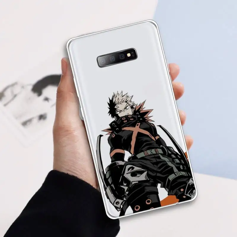 

Anime My Hero Academia deku bakugou Boku no Phone Case Transparent for samsung A 21s 50 71 S 8 9 20 20fe note 10 20 ultra plus