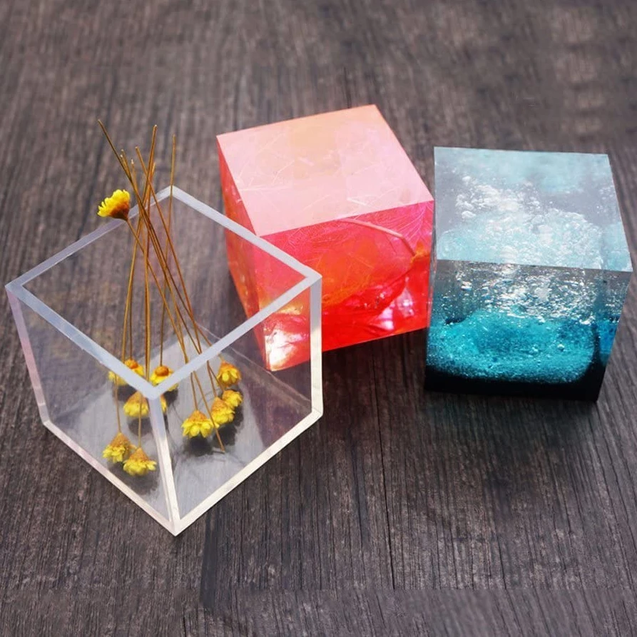 

4 Pieces Square Resin Mold Cube Silicone Molds Resin Casting Molds for DIY Craft Making