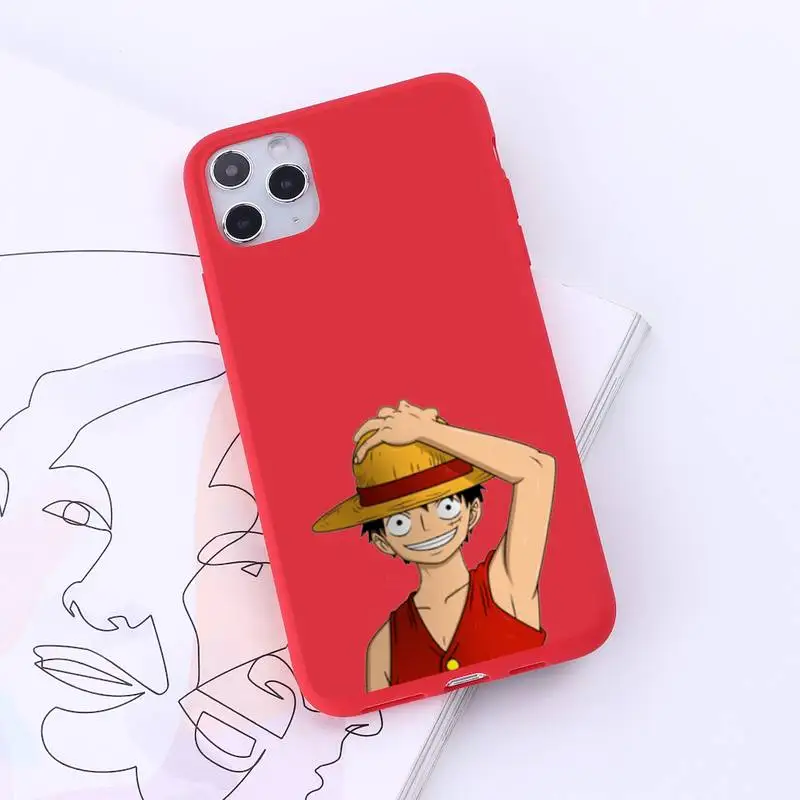 

One Piece Sauron luffy Japan anime funda coque cover Phone Case Candy Color for iPhone 6 7 8 11 12 s mini pro X XS XR MAX Plus