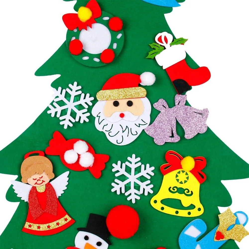 

Kids Felt Christmas Tree with Ornaments Xmas Gift DIY Door Wall Hanging Decor