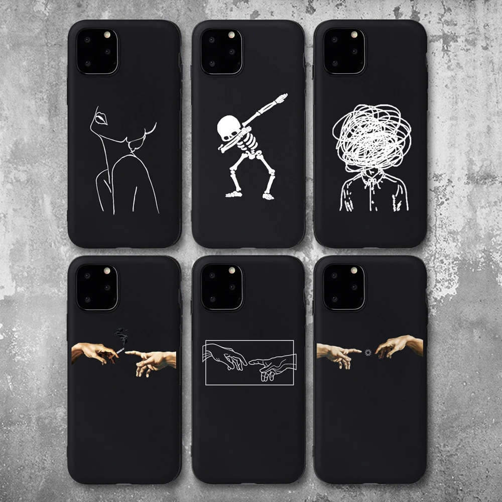 Силиконовый чехол для телефона iPhone X, XR, XS Max, 7, 8, 6, 6S Plus, 5SE, модная задняя крышка с абстрактным рисунком Давида, чехол для iPhone 11 Pro
