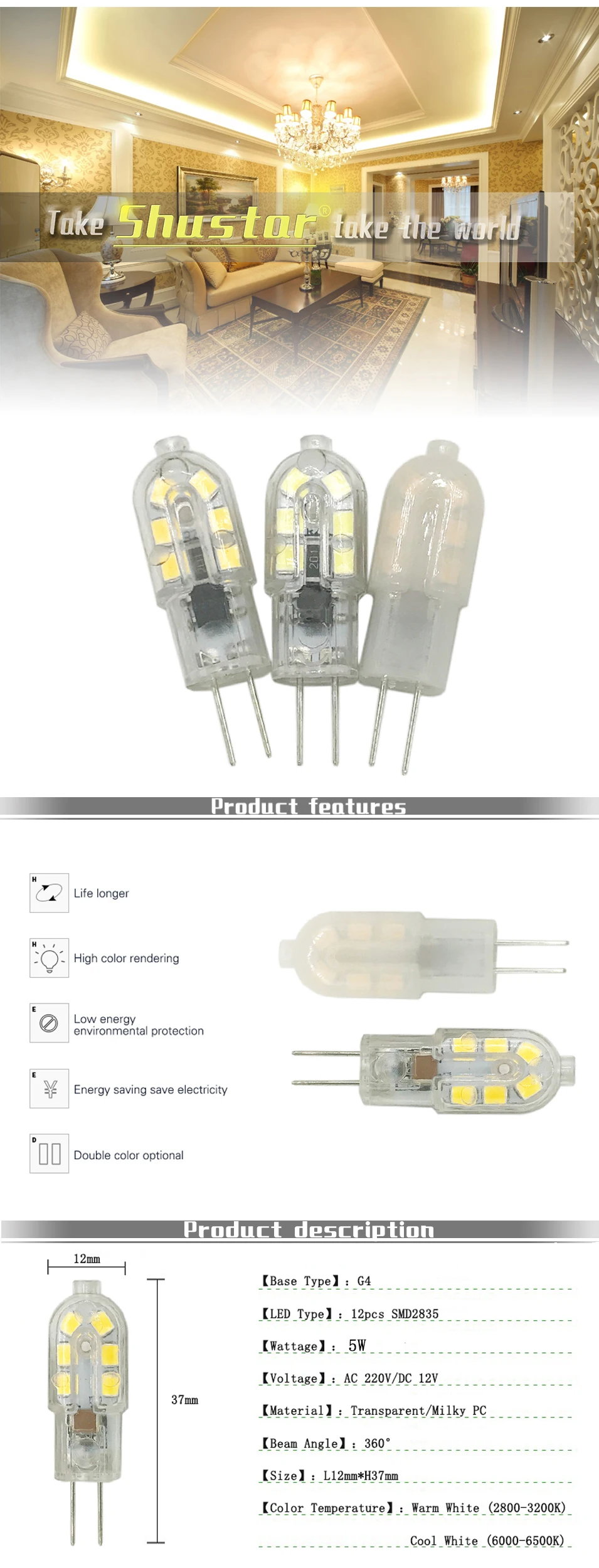 GUXEN 5 ватт Новинка G4 светодиодный AC/DC 12V 12 Светодиодный s лампа светодиодный лампы SMD 2835 Светодиодный G4 светильник заменить 30/лампа, заменяющая галогенновую лампу 40 Вт светильник