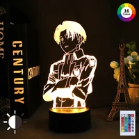 acrylic 3d lamp anime attack on titan home room decoration light cool child gift captain levi ackerman figure night light