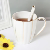 nordic style light luxury simple ceramic coffee cup set afternoon tea cup household bone china mug water cup with spoon