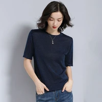women knitted short sleeve sweaters and pullovers female jumpers women high quality sweaters solid color for spring and summer