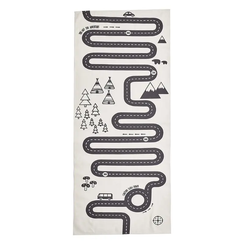 

Baby Car Track Crawling Mat Kids Adventure Rug Funny Cotton Game Pad Blanket Mat