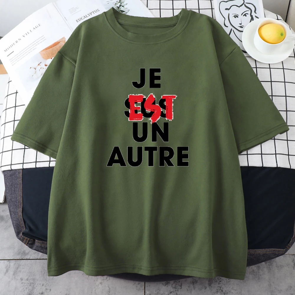

Je Est Un Autre Printing Female T Shirt Creativity Breathable Cotton Tshirts Fashion Soft Tshirt Summer Crewneck Woman Tshirts