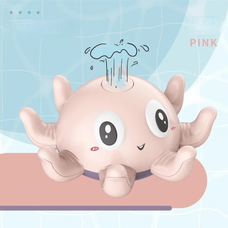 Cute Octopus Baby Bath Toys for Shower Bathtub Toy for Kids 2 To 4 Years Old Rotating Water Spraying Animal Toy
