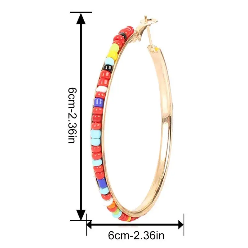 

Fashion New Beaded Earrings Bohemian Circle Hoop Earrings Vintage Dangle Earrings For Women Ear Jewelry Gift Accessories