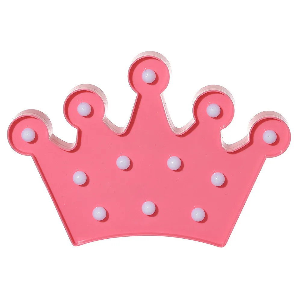 

Crown Alphabet Lights Led Light Up White Plastic Letters Standing Hanging For Home Desk Night Lights Home Decor