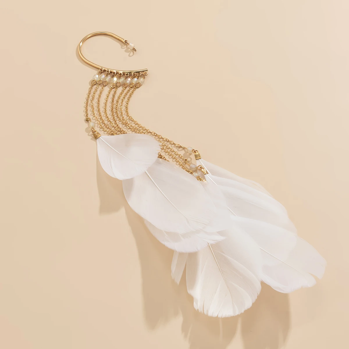 Женские винтажные серьги-каффы без прокола массивные длинные серьги-кисточки с