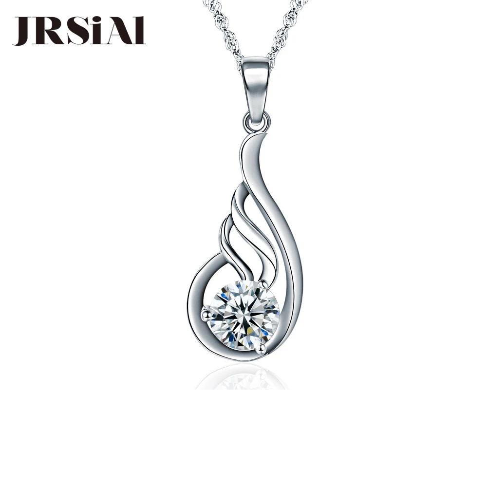 JRSIAL 925 Sterling Silver Inlaid Zircon Pendant Fashion Classic Necklace Accessories Personality Clavicle Chain JRP0049-50 | Украшения и