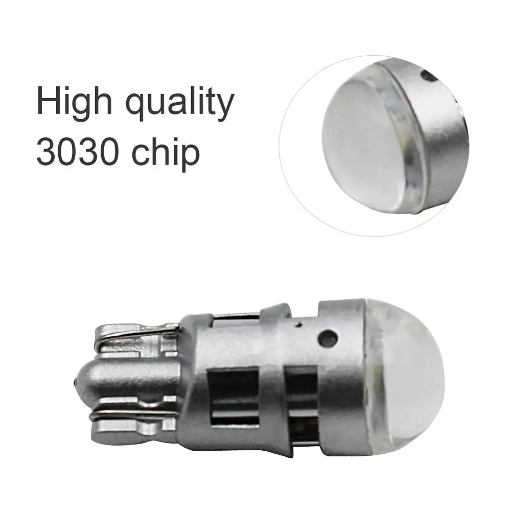 10 шт. T10 светодиодный 1 SMD 3030 W5W лампы Габаритные огни 168 194 с плоским цоколем