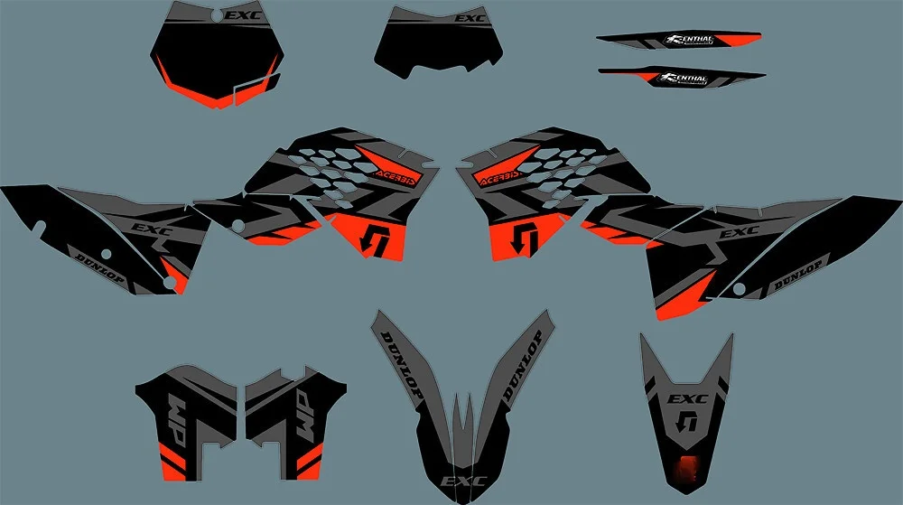 Изготовленный На Заказ номера Графический фон наклейки для KTM SX EXC EXC-F XCF XC-F 2008 2009