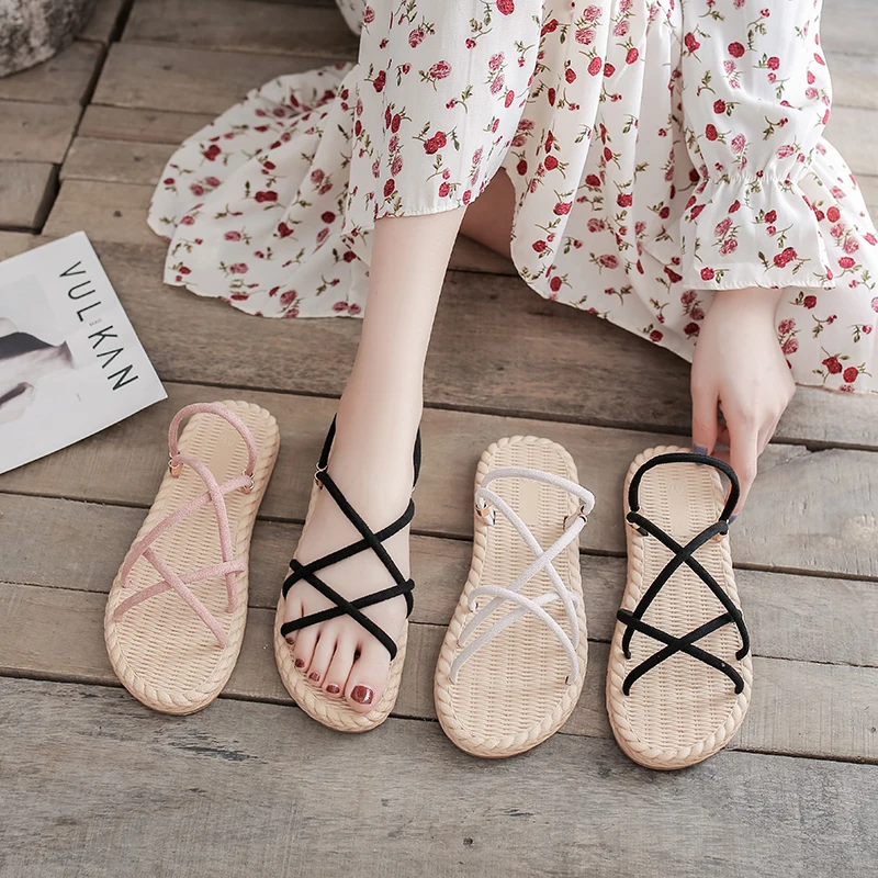 

Low Beach Shoes Woman's Slippers Luxury Slides Lady Sabot 2021 Designer Flat Girl Soft Fabric Rome Scandals Rubber Basic PU