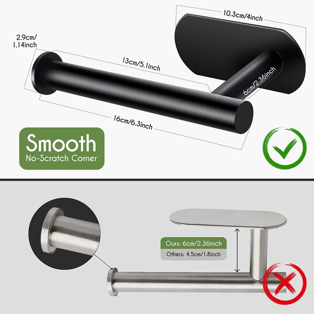 

Toilet Paper Holder Tissue Rack Anti-Rust Stainless Steel Wall Mounted Toilet Paper Roll Holder Hanger for Bathroom Kitchen