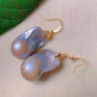 fashion natural multicolor baroque pearl gold 18k earring gift freshwater mothers day beautiful fashion lucky classic diy