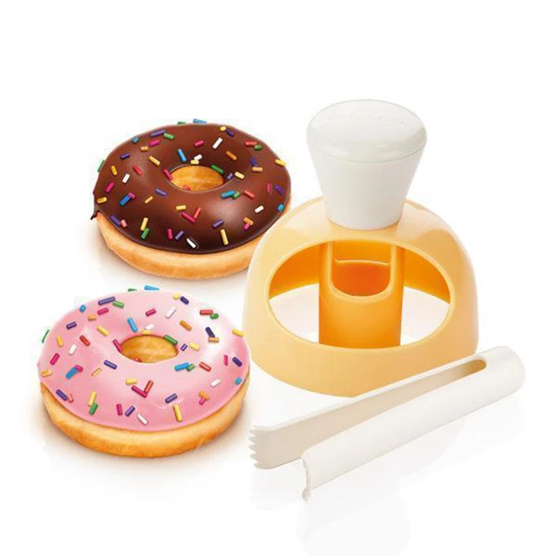 

Donut Mold With Dipping Tongs Creative DIY Donut Baking Tools Bread Cutter Maker Food Grade ABS Baking Mold Baking