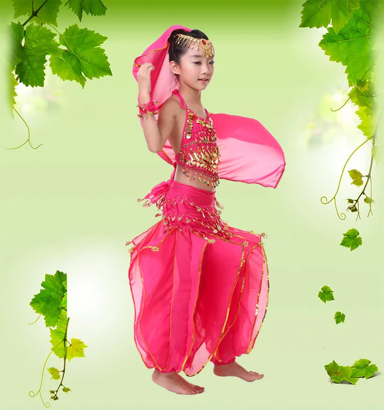 Детские индийские танцевальные костюмы для восточных танцев детские платья