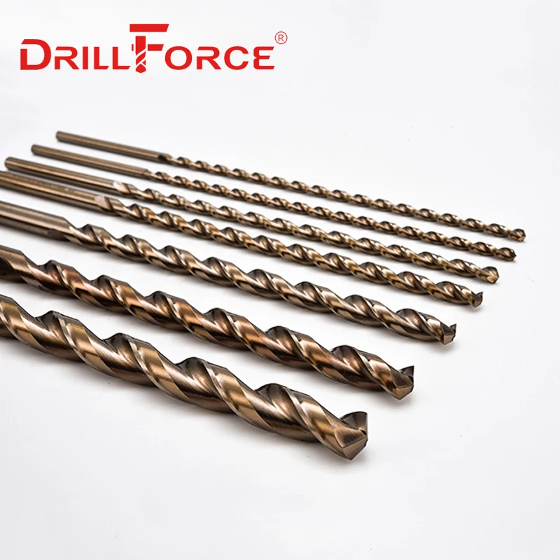 Drillforce 5PCS 2mm-13mm Cobalt Long Drill Bits HSSCO M35 Parobolic Deep Hole Drilling For Stainless Steel Alloy Steel Cast Iron images - 6