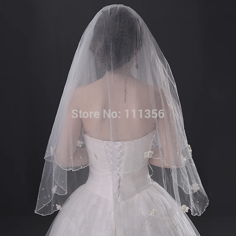 Фата цвета слоновой кости с белыми бусинами и гребнем|wedding veil clips|veil flowerwedding tulle |