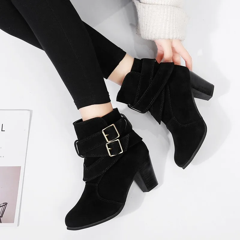 2021new Splicing Riding Boots Fashion Calf Mid-tube Boots Platform Wedges Ethnic Style Short Boots Casual Winter Women Shoes