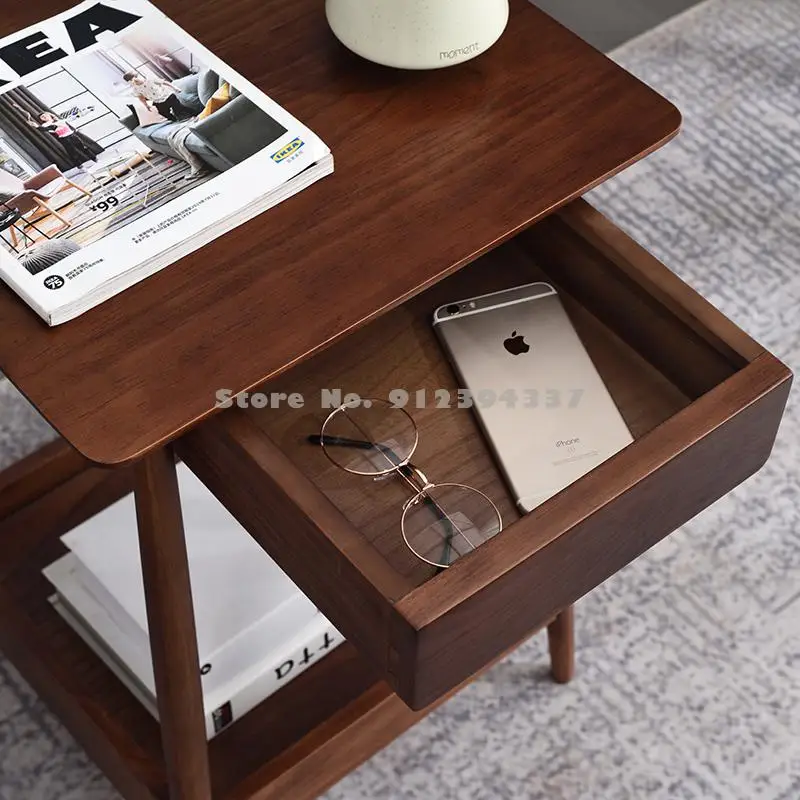 Adika Mcdull Square Table Nordic Solid Wood Sofa Small Side Few Living Room House Corner Modern Simple Coffee | Мебель