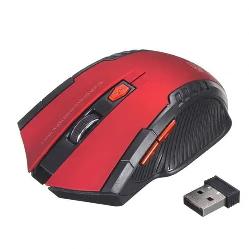 Красный Игровая мышь беспроводная оптическая мышь 1600 dpi 2,4G эргономичная мышь геймер USB приемник Mause для ПК игровых ноутбуков - Цвет: Красный