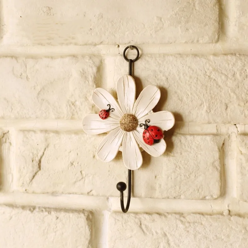 

2021 New Creative Flower Garden Wall Metal Art Decor Metal Work Wall Hooks Hanger Decorative Hook