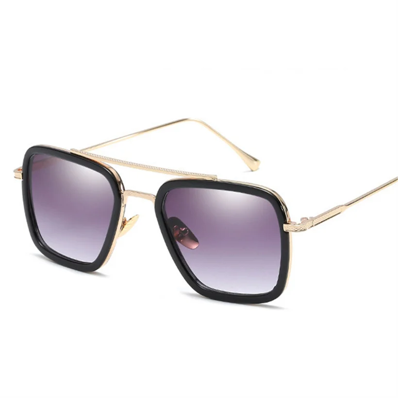 QUEENBOOS мужские солнцезащитные очки стимпанк фирменный дизайнер Tony Stark Железный