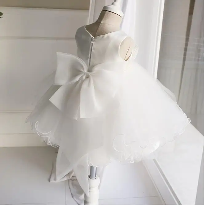 New Baby Girl Dresses for Birthday Knee Length Puffy Tulle Little Princess Clothes Party Baptism Dress Special Occasion