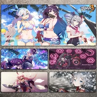 table pads 3d anime mouse pad honkai impact girl gamer pc accessories gaming desk mat mouse keyboard ergonomic mausepad hot pad