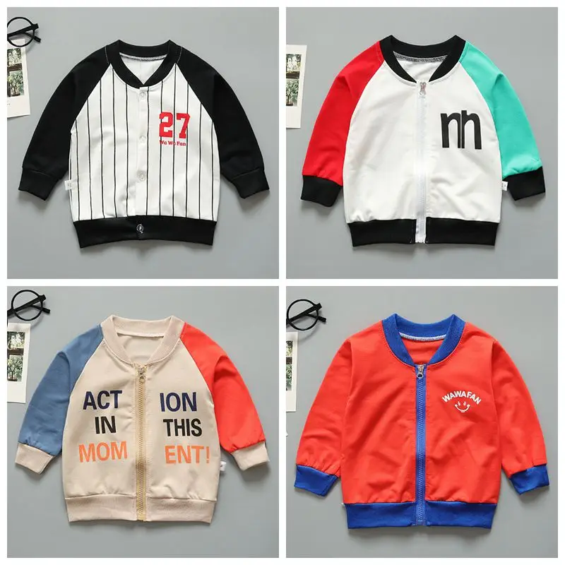 19 новая осенняя одежда детская бейсбольная модная куртка с принтом для маленьких