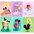 Алмазная живопись Принцесса Диснея с ушками Микки Мауса 5D сделай сам, Набор для вышивки крестиком, предметы интерьера
