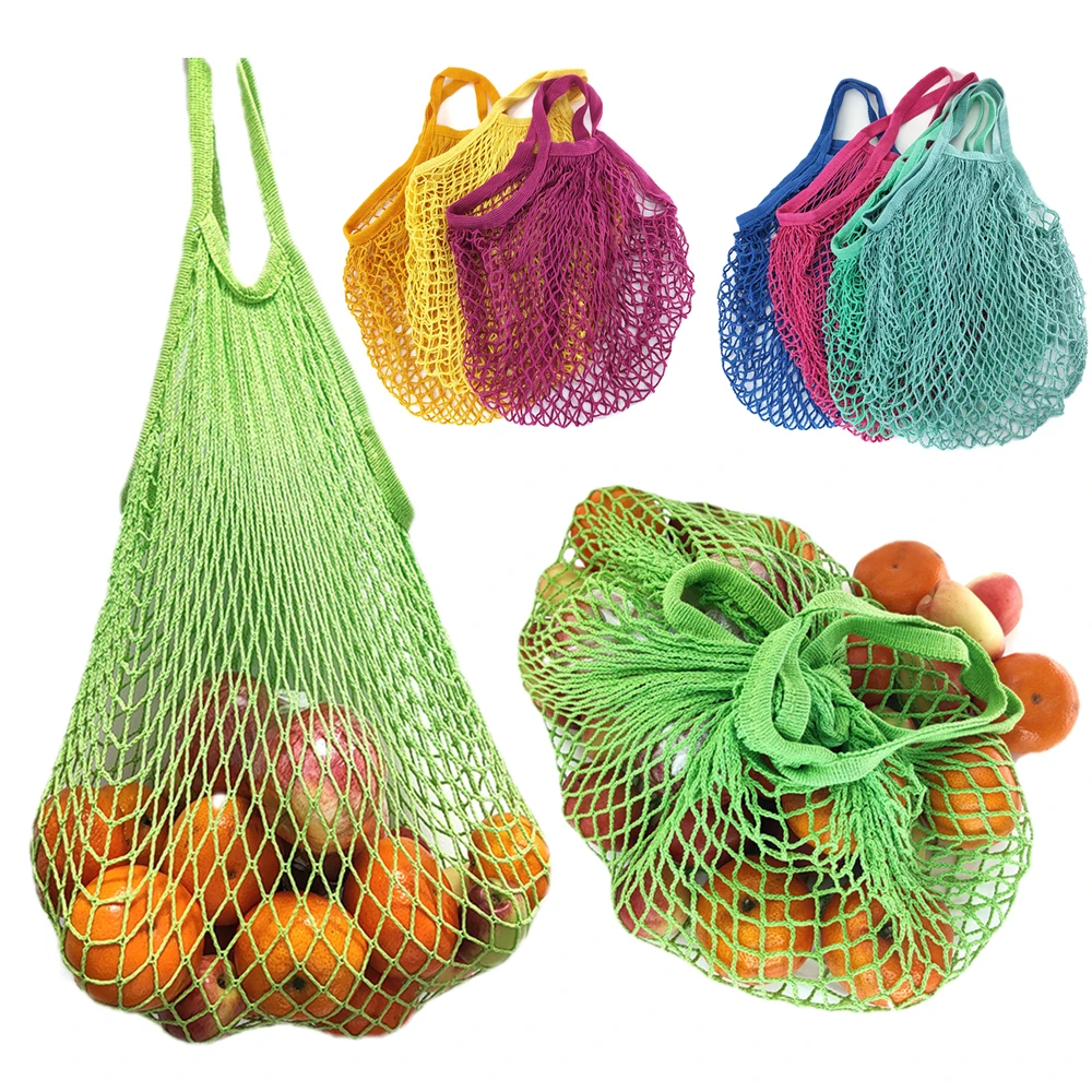 

Kitchen Fruit Vegetable Mesh Storage Bag Portable Shopping Bag Reusable Net Handbag