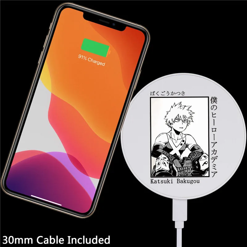 japan anime my hero wireless charger for iphone wireless charger portable charger for iphone for samsung for huawei for xiaomi free global shipping