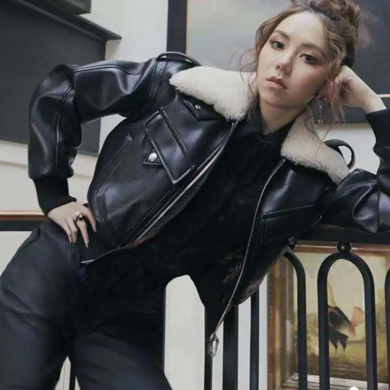 Getвесеннее Женское пальто женские Куртки из искусственной кожи мотоциклиста
