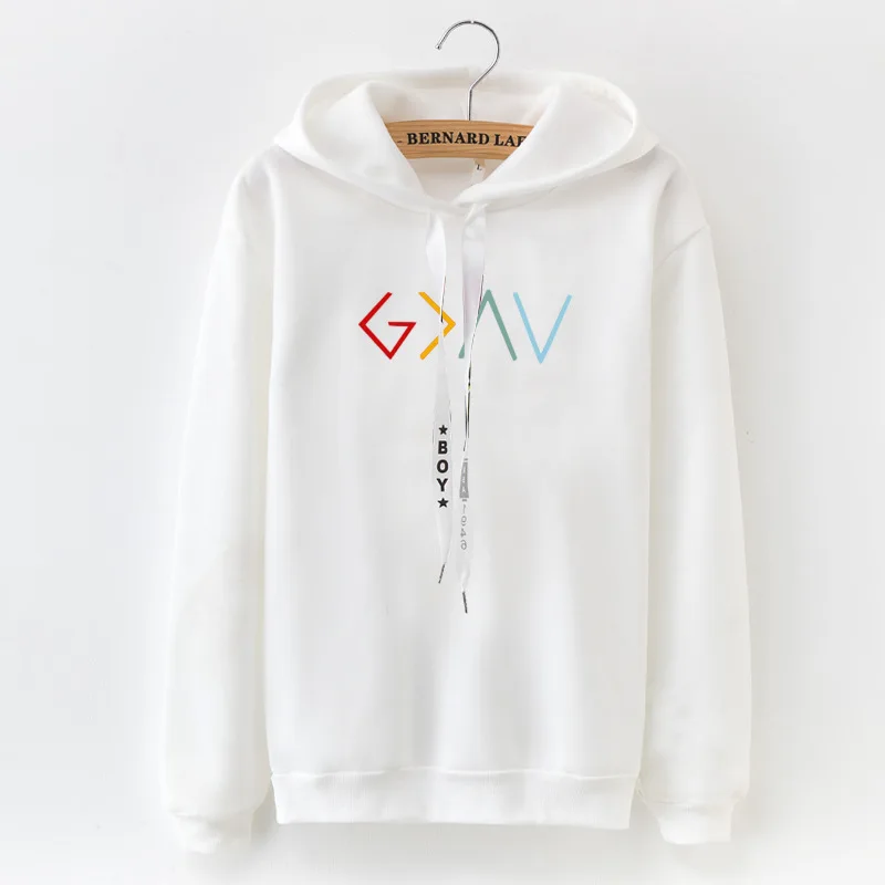 

Autumn Girls Femme Hooded Women Thick Warm High Quality Sweater Long Sleeve Jesus Christian letters Printing Female Sweatshirt