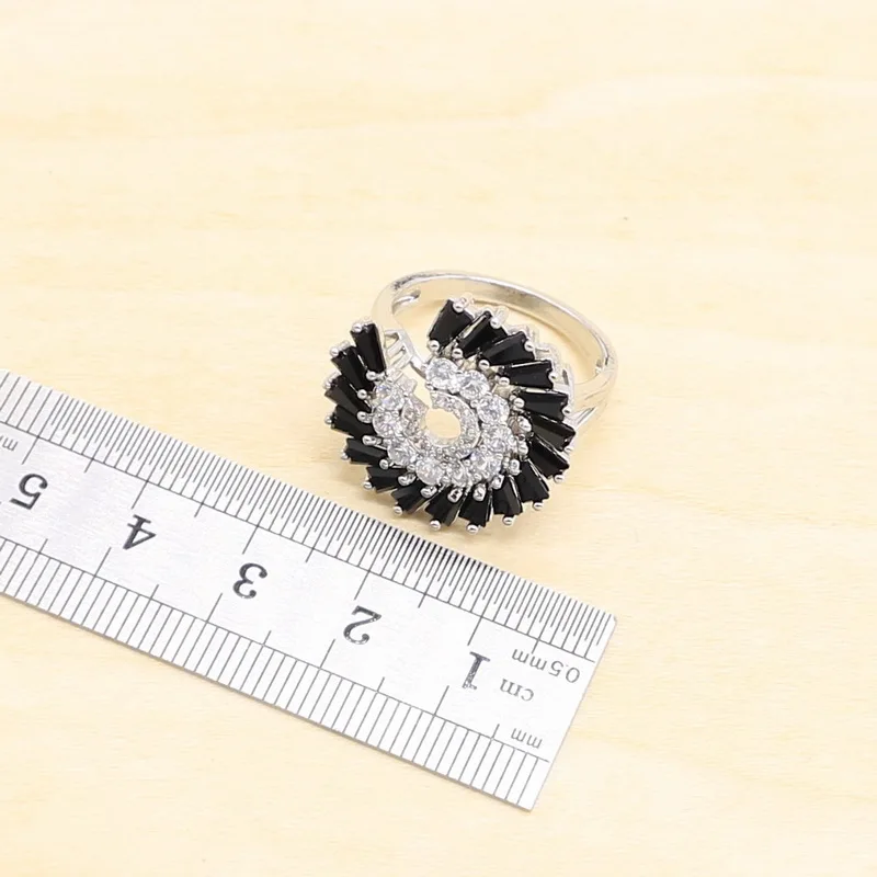 Black Wedding Dubai Jewelry Sets Earrings For Women Luxury Bracelet Rings Bridal Pendant Necklace Set | Украшения и аксессуары