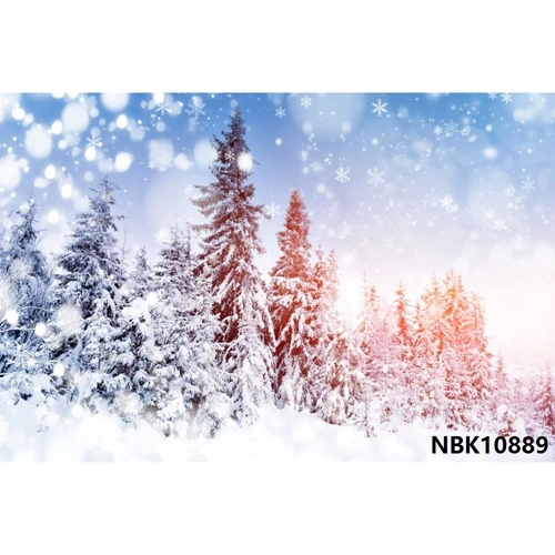 NBK10889 Виниловый фон для фотосъемки с изображением рождественской елки зимы снега снежинок горного леса - Цвет: NBK10889