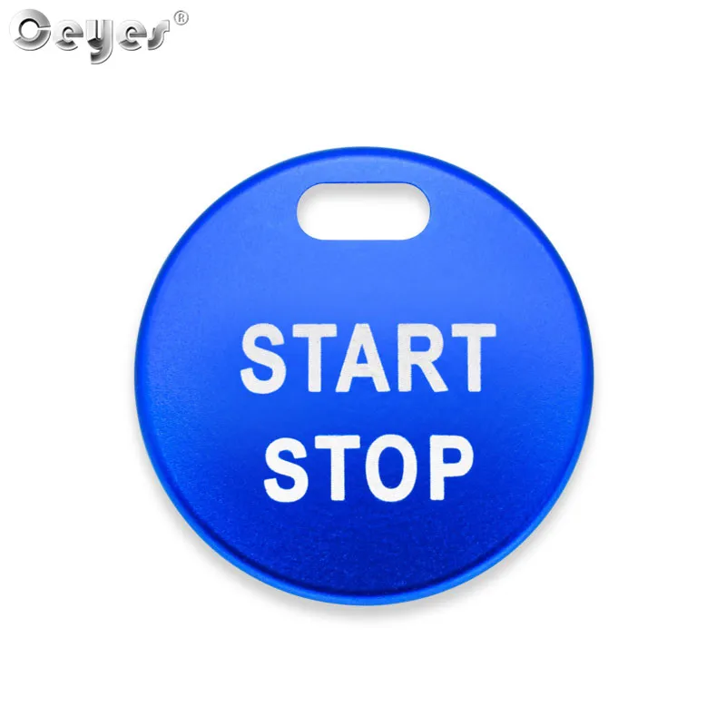 Blue Button Cover Ceyes наклейки для стайлинга автомобилей для Nissan, Qashqai, Juke J10 J11 Авто Start Stop стильная кнопка Зажигания для автомобиля кольцо крышки с отверстием случае аксессуары - Название цвета: Blue Button Cover