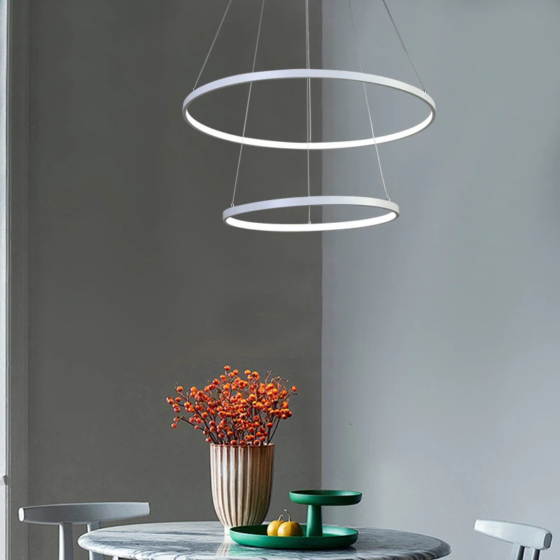 Новейшее внутреннее кольцо/круг Освещения матовый черный алюминий и шт. Подвеска