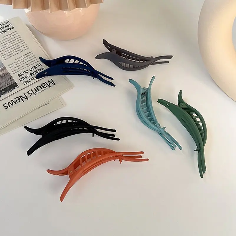 Матовая акриловая Заколка-Утконос заколка для волос женская большая заколки